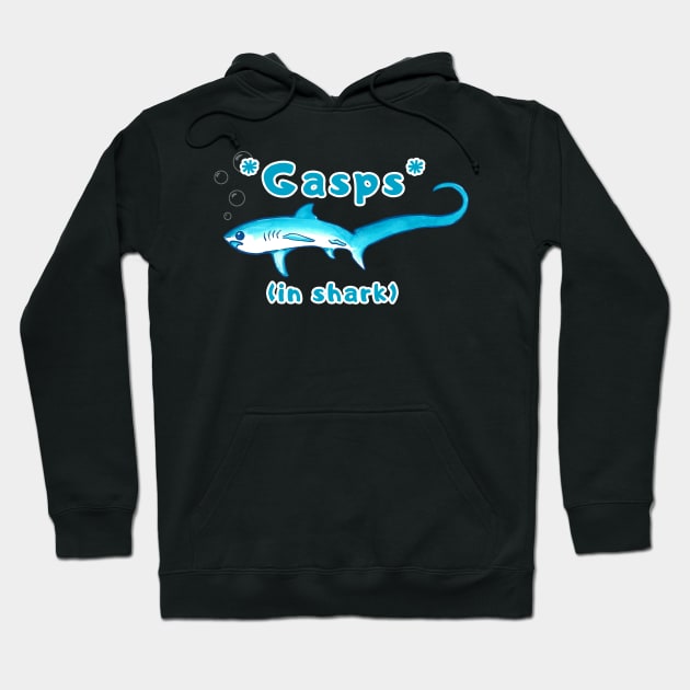 Surprised Thresher Shark Gasps Hoodie by Doodleholic